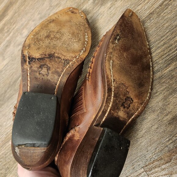 Vintage Guess by Georges Marciano Leather Western Cowgirl Bootie Loafers SZ 7.5 - Picture 2 of 7